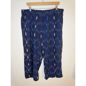 J. Jill Pure Jill Elements Pants Blue Geo Pattern 2X